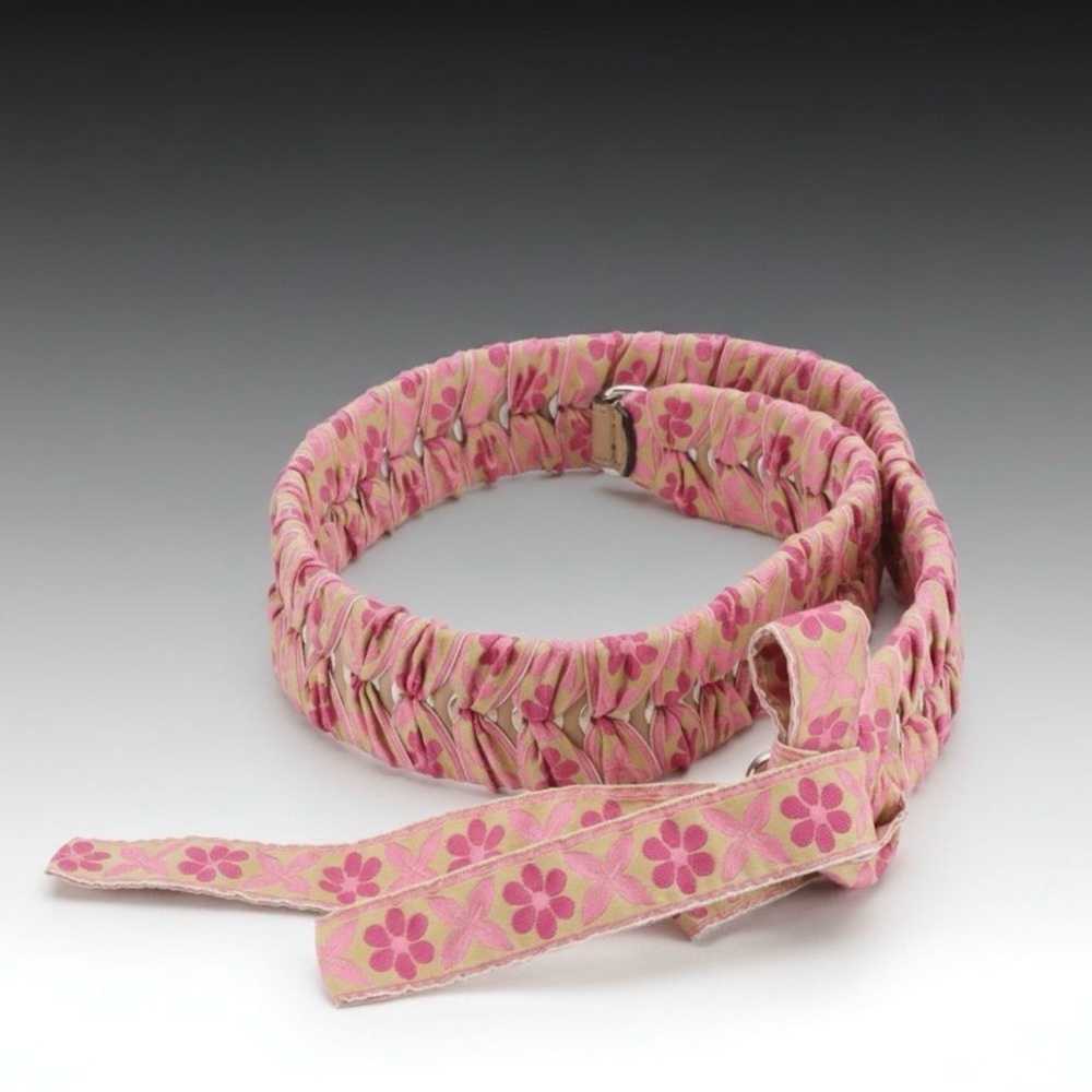 Fendi Floral Ribbon and Leather Shoulder Strap